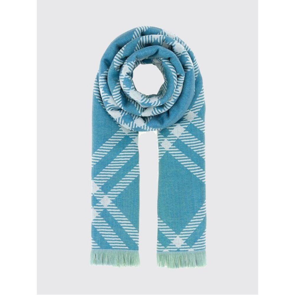 Burberry Men Men's Check Wool And Silk Scarf Burberry With Fringes